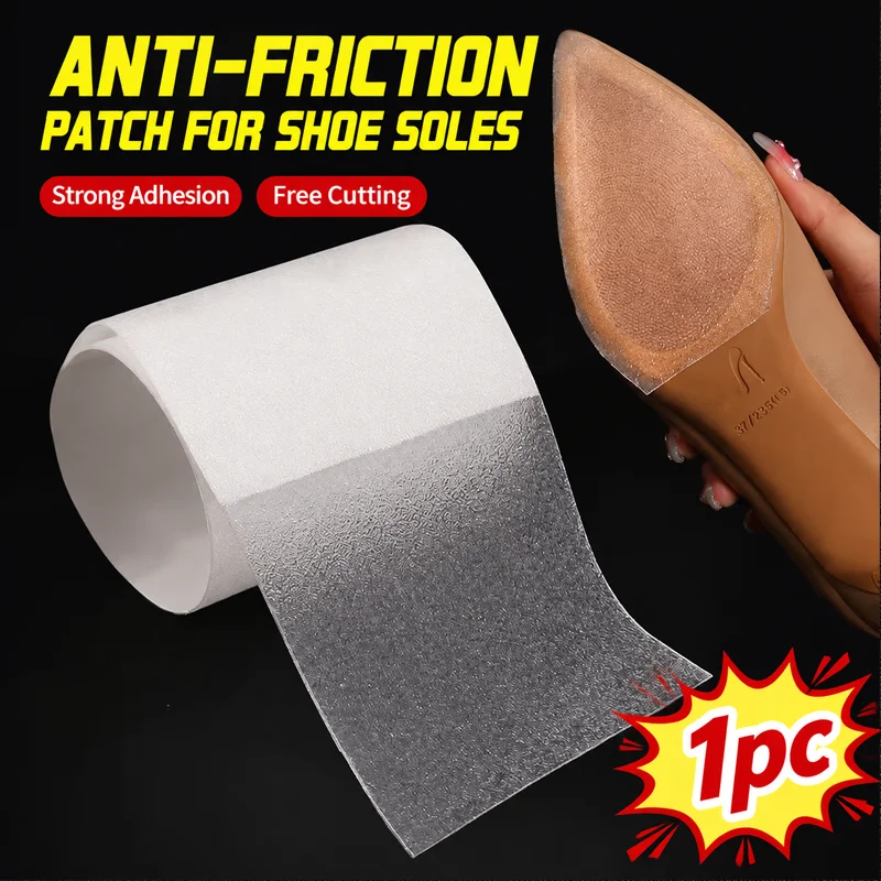 1/2 Roll of 50cm Long Transparent Anti-Slip Stickers, Cut to Size, Wear-Resistant and Durable, Anti-Slip Pads for Women's High Heels, Suitable for High Heels, Flat Shoes, and Sports Shoes, Clear Anti-Slip Sole Care Accessories, Winter Anti-Slip Stickers