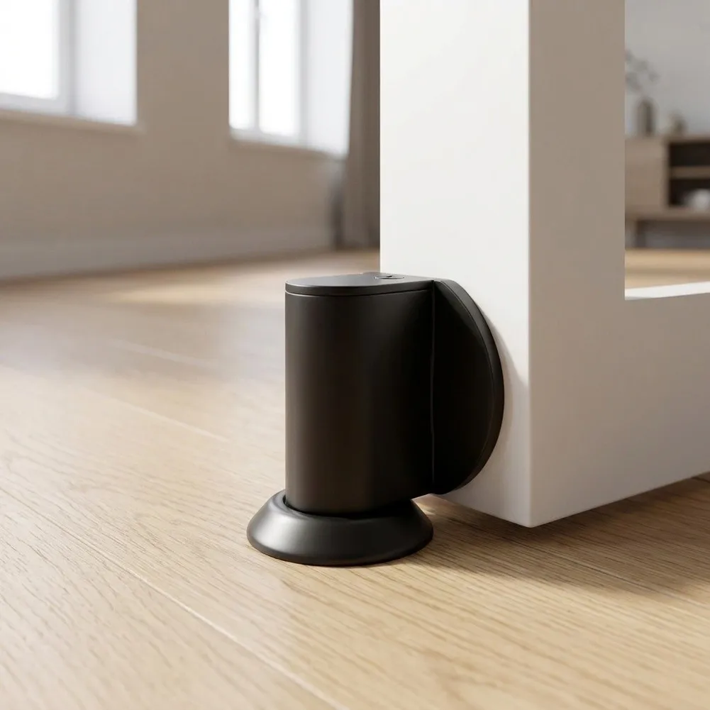 Magnetic Door Stopper for Floor Use Featuring Telescopic Adjustment 5mm to 22mm Zinc Alloy Housing with Silent Damping Function