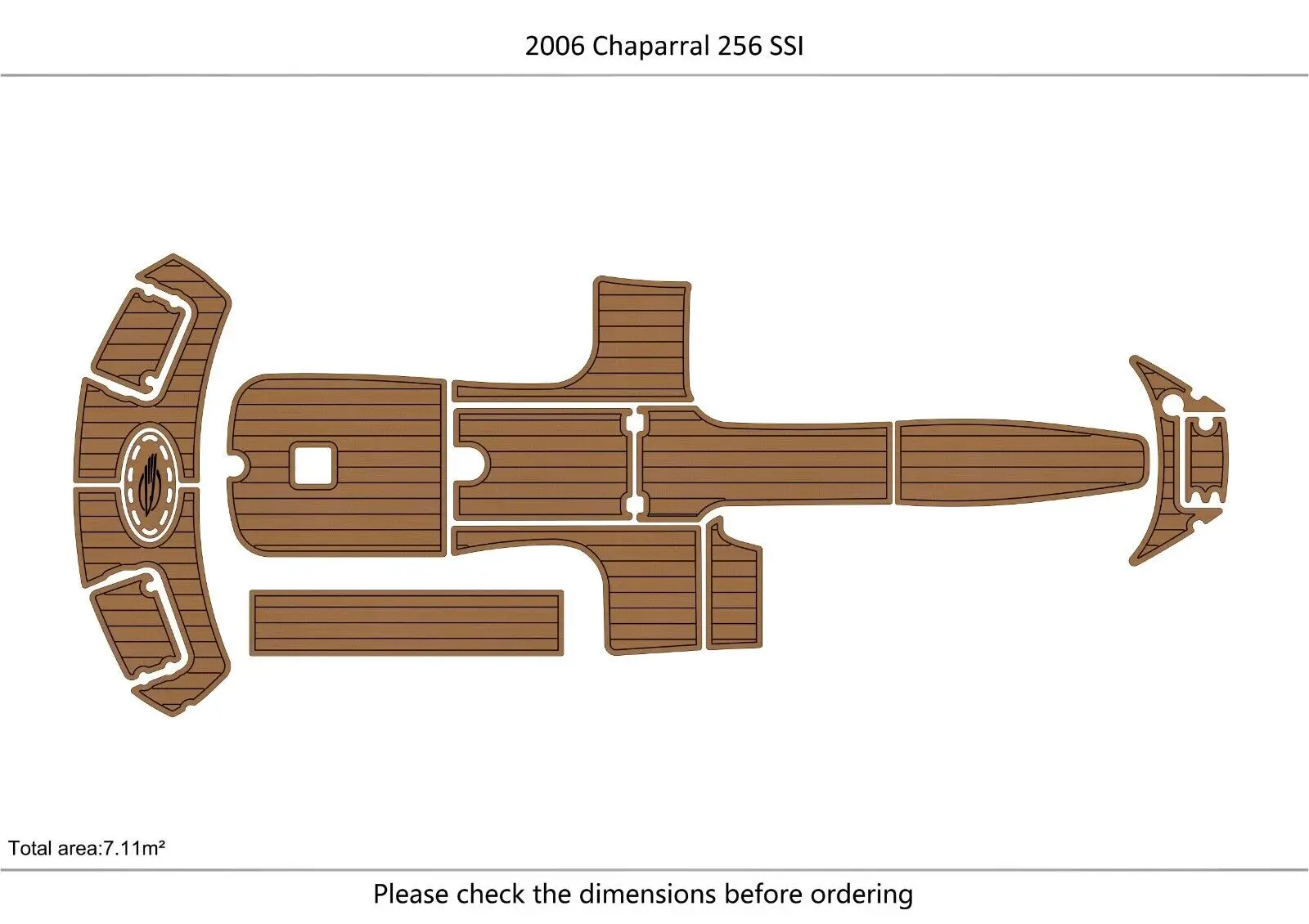 

2006 Chaparral 256 SS cockpit & Swim Platform Pads 1/4" 6mm EVA Teak deck floor SeaDek MarineMat Gatorstep Style Self Adhesive