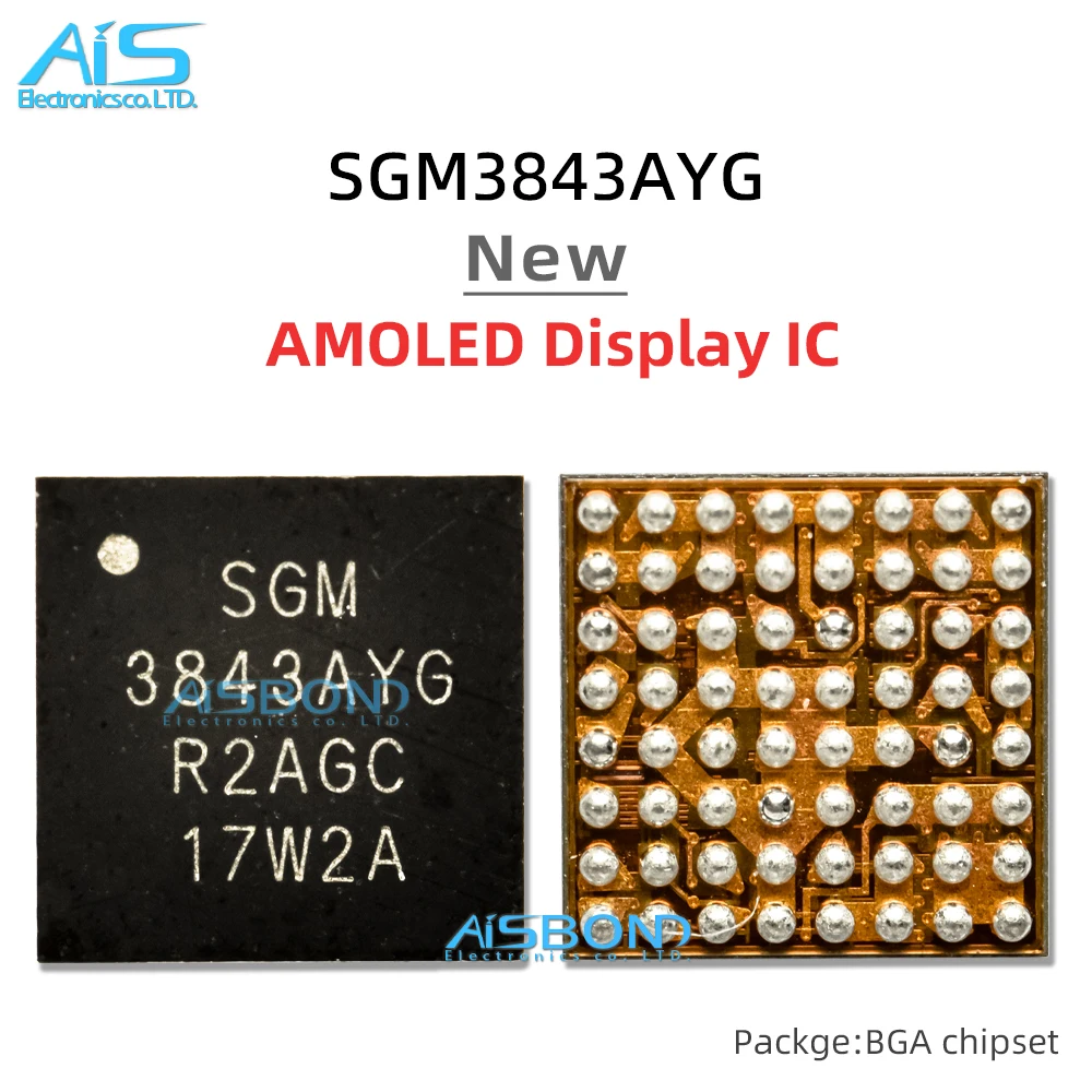 

2Pcs/Lot New SGM3843YG SGM3843AYG SGM 3843AYG 3843YG AMOLED Display IC Power Chip 64pin DSGBA-64