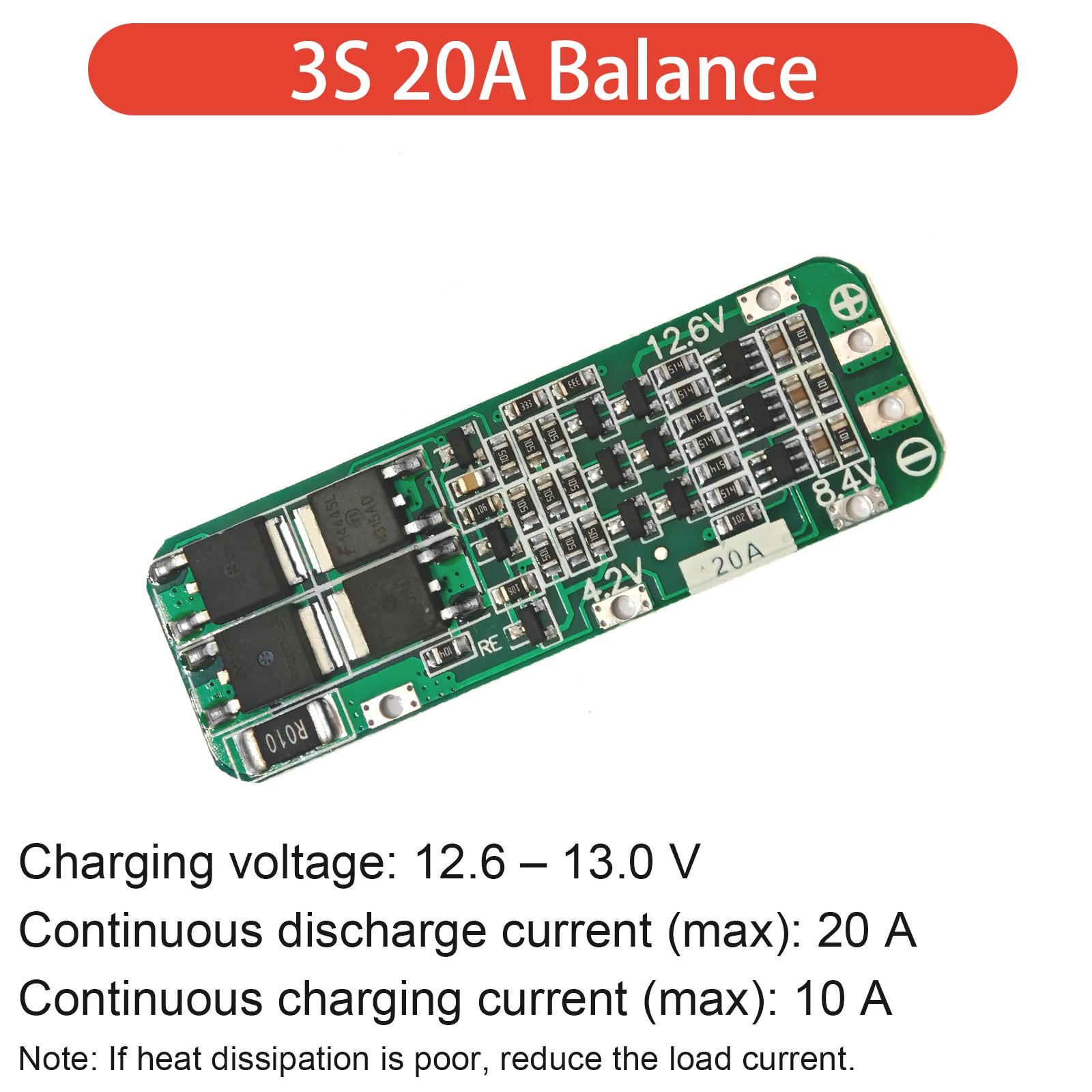 Lithium BMS 3S 20A 12.6V For Drill Short Circuit Protection Auto Recovery High Current Overcharge 18650 PCB DIY Module Electric