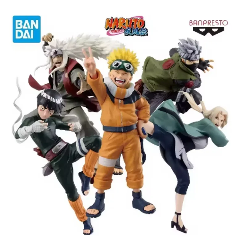 

In Stock Bandai Banpresto Naruto Uzumaki Naruto Jiraiya Hatake Kakashi Anime Action Figure Model Boys Collect Toy Gift