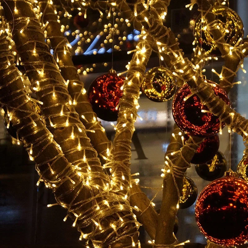 EU Plug LED String Lights New Year Christmas Garland Outdoor Lighting Holiday Street Wedding Party Garden Decoration Fairy Light