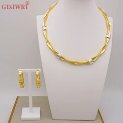 Hot Selling Dubai Fine Simple Irregular Exquisite Jewelry Set Ladies Necklace Earrings Jewellery Set Wedding Wife Gifts Party