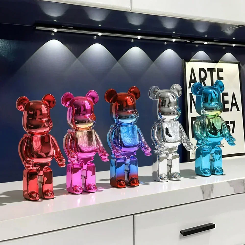 Home Decorations Electroplated Bear Sculpture Ornaments Living Room Entrance Wine Cabinet  Home Decoration Accessories