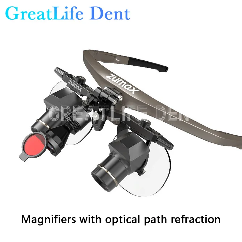 GreatLife Dent 3X4X5X ZUMAX DFK Dentisit Surgical Headlight Surgery Beyond Vision Dental Magnifier Refractives Binocular Loupes