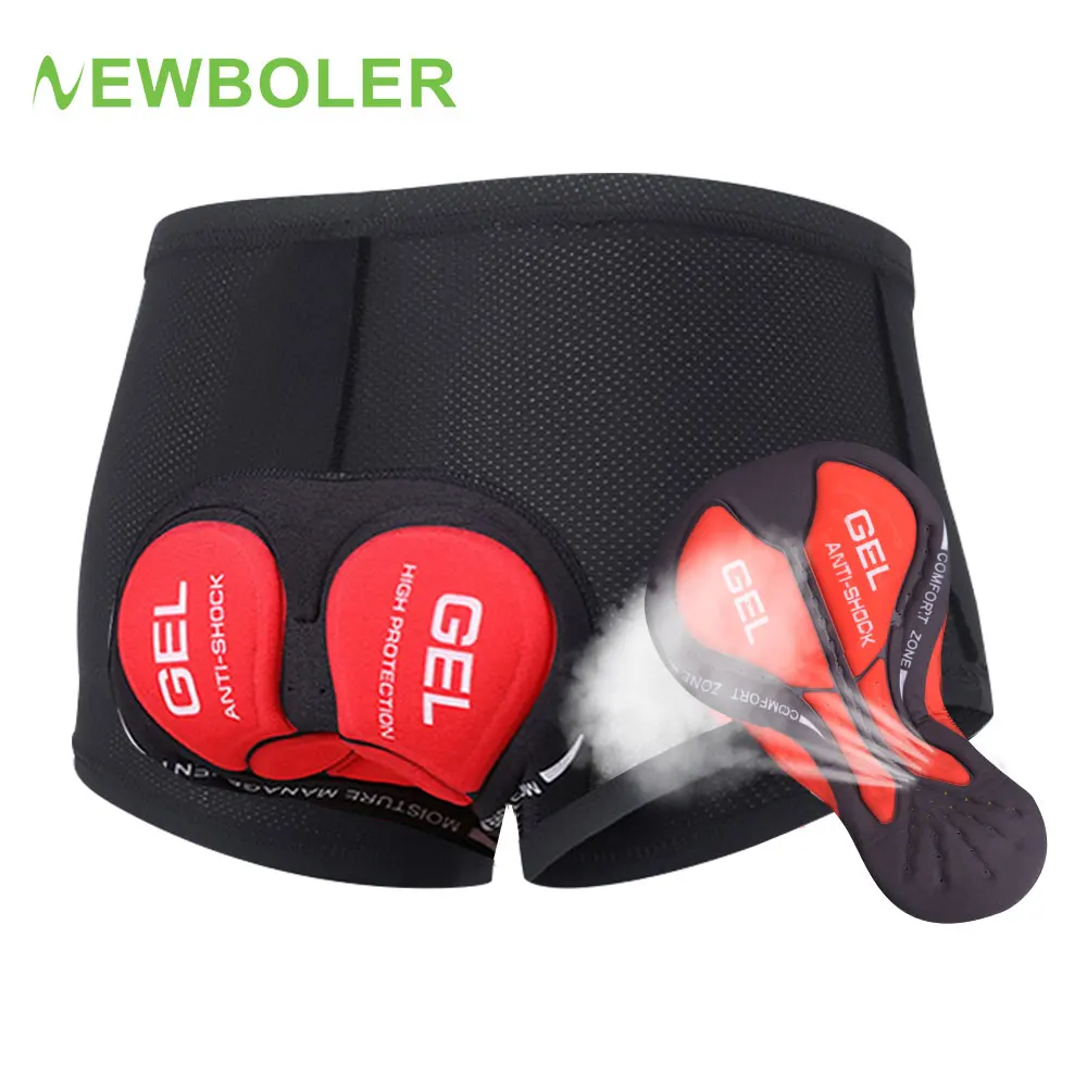 NEWBOLER Breathable Cycling Underwear Cycling Shorts  5D Gel Pad Shockproof Bicycle Underpant MTB Road Bike Underwear Man Shorts