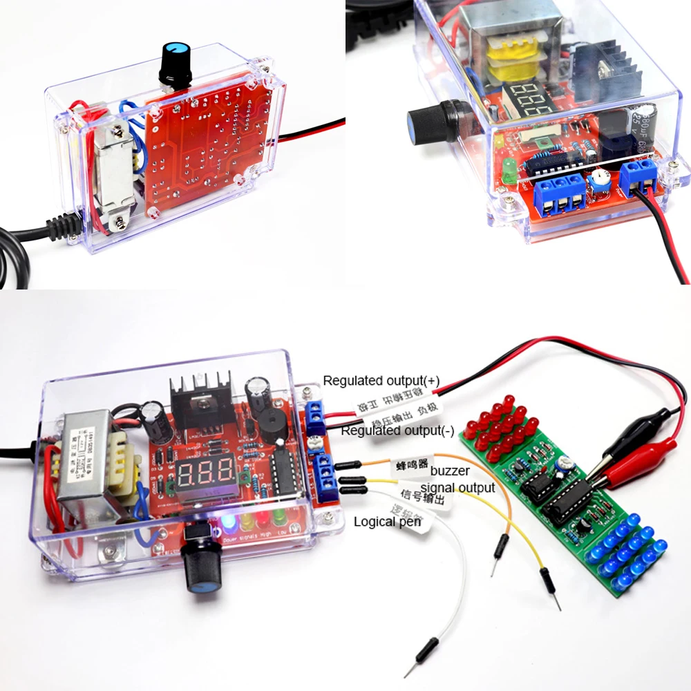 Kit de regulador de voltaje de fuente de alimentación lm317, juego electrónico de bricolaje, voltímetro de 220V a DC1.25-12V, entrenamiento de soldadura