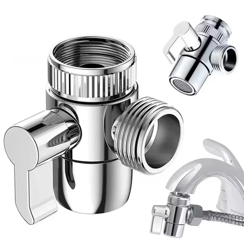 Bathroom Zinc Alloy Switch Faucet Adapter Kitchen Sink Splitter Diverter Valve Water Tap Connector For Shower