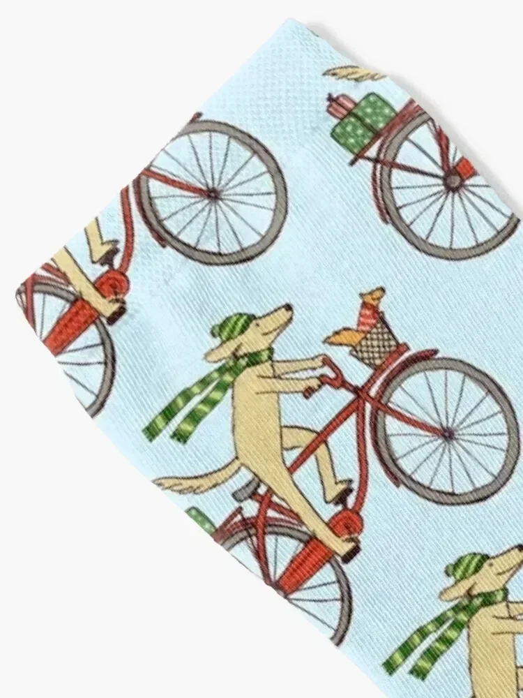 Dog Riding Bicycle with Squirrel Winter Holiday Socks Antiskid soccer designer luxe with print Socks Men's Women's