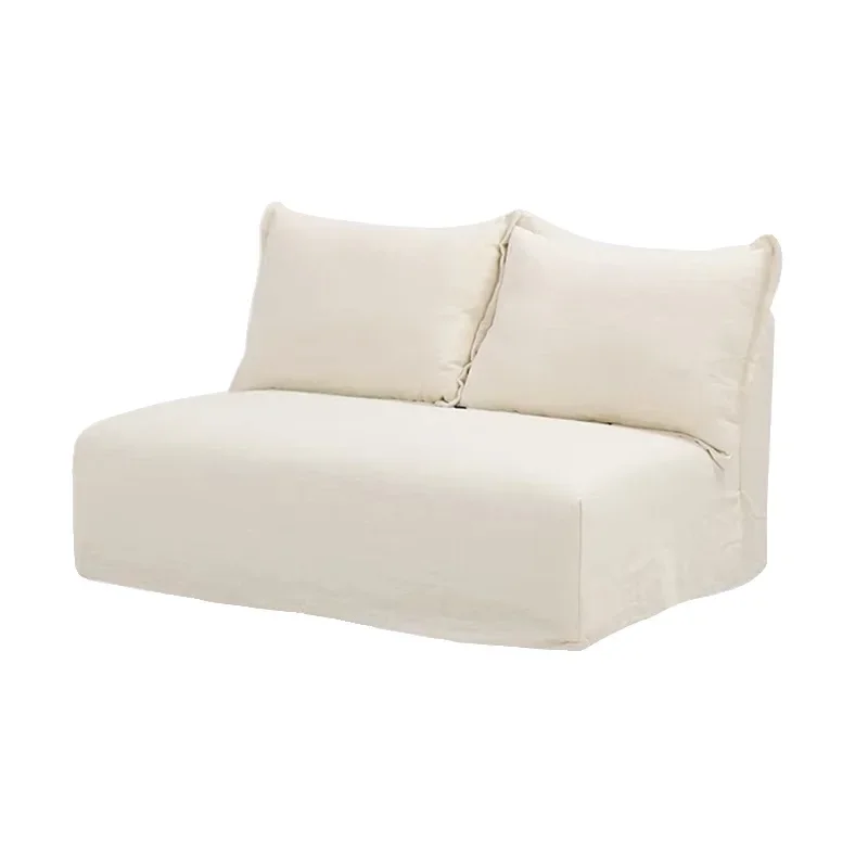 

French retro wabi wind cotton linen bed and breakfast removable and washable tea room card seat single small double fabric sofa