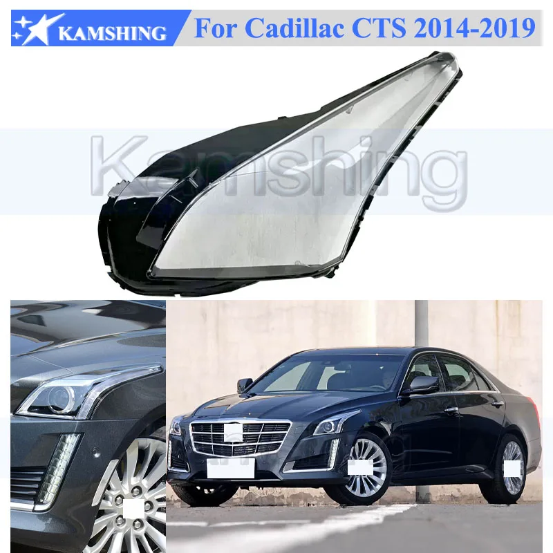 Kamshing Headlight Cover Shell Shade For Cadillac CTS 2014-2019 Head Lamp Glass Head Light Cover Lens Transparent