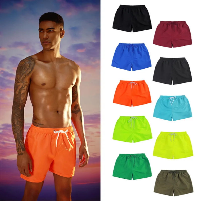 

Summer Shorts Men's Beach Pants Sports Pants Solid Color Shorts Men's Casual Quick-Drying Floral Shorts Men 2022