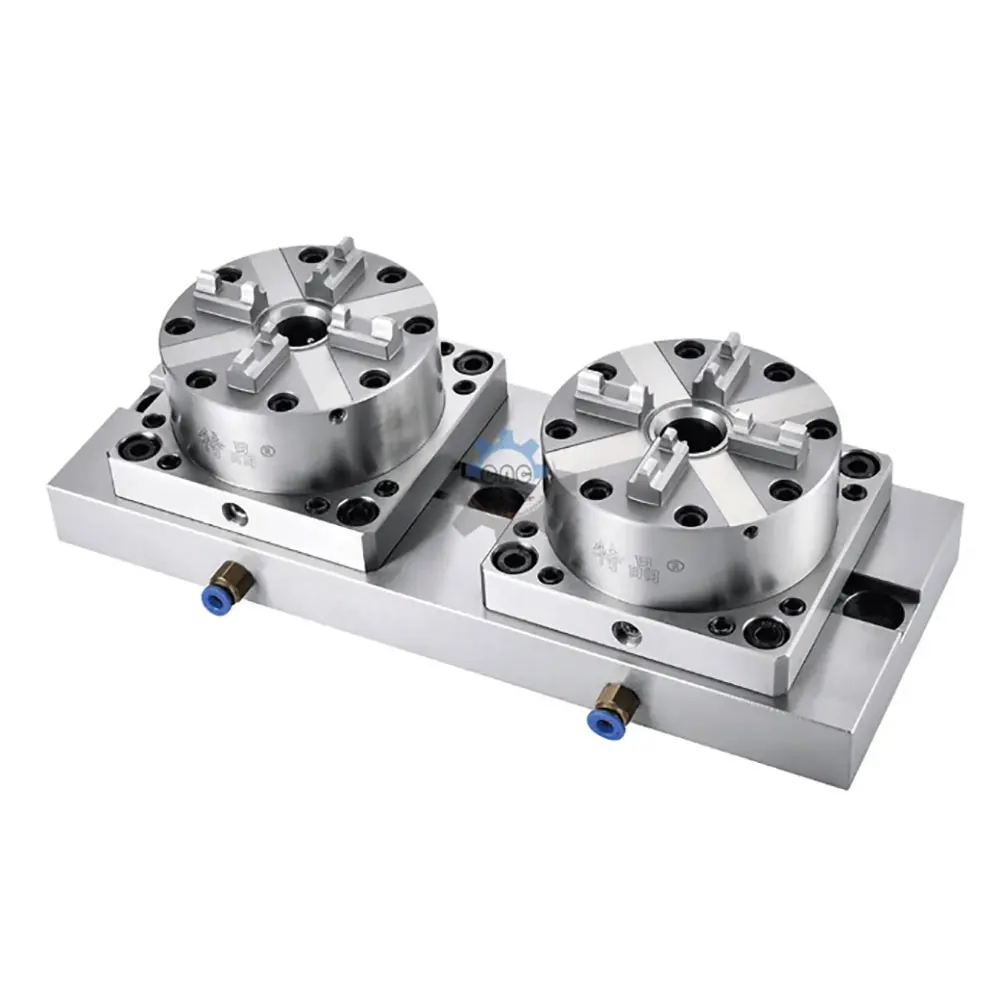 D100 EDM Pneumatic double-head horizontal-vertical double-head manual chuck ER Interface CNC Carving Machine Steel Parts