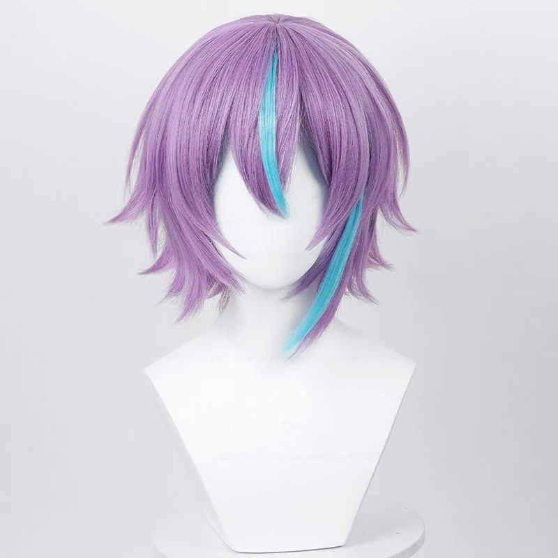 Kamishiro Rui Cosplay Wig Project SEKAI COLORFUL STAGE! Mixed Purple Blue Heat Resistant Synthetic Hair Wigs + Wig Cap