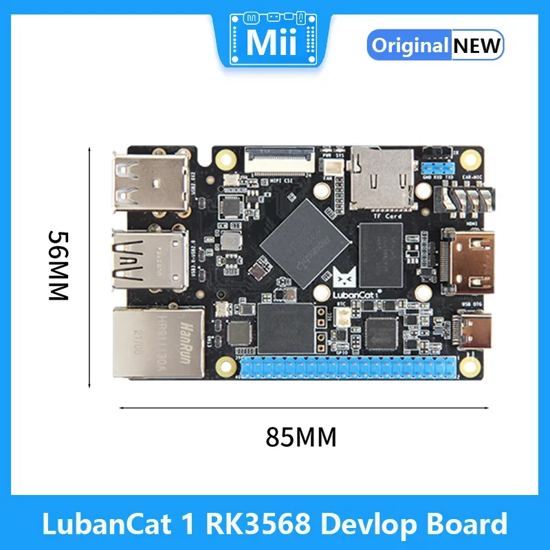 لوحة تطوير LubanCat 1 مع 5V3A Power Rockchip RK3568 1 TOPS NPU، 4K فك يدعم Ubuntu Debian Android 11 OS