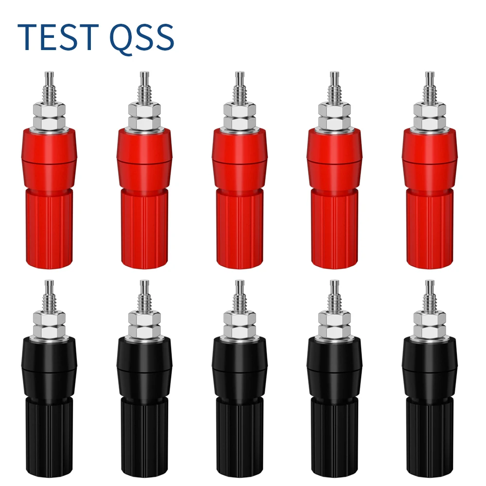 QSS 10 sztuk 4MM gniazdo bananowe zacisk nakrętka wtyczka bananowa Jack złącze elektryczne Terminal DIY części Q.50008