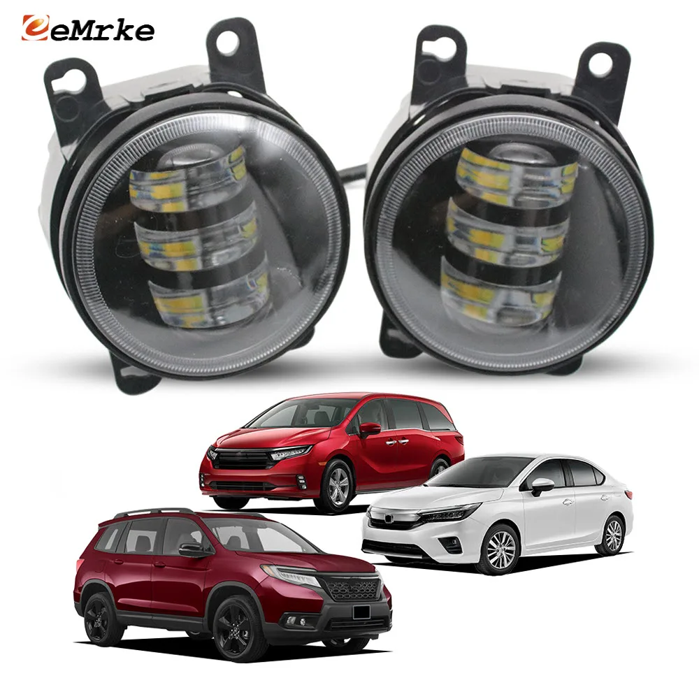 Led PTF Fog Lights for Honda Odyssey RL6 City 2020-2024 Ridgeline Passport Daytime Running Lamp DRL Upgrade Fog Lamp Assy 40W