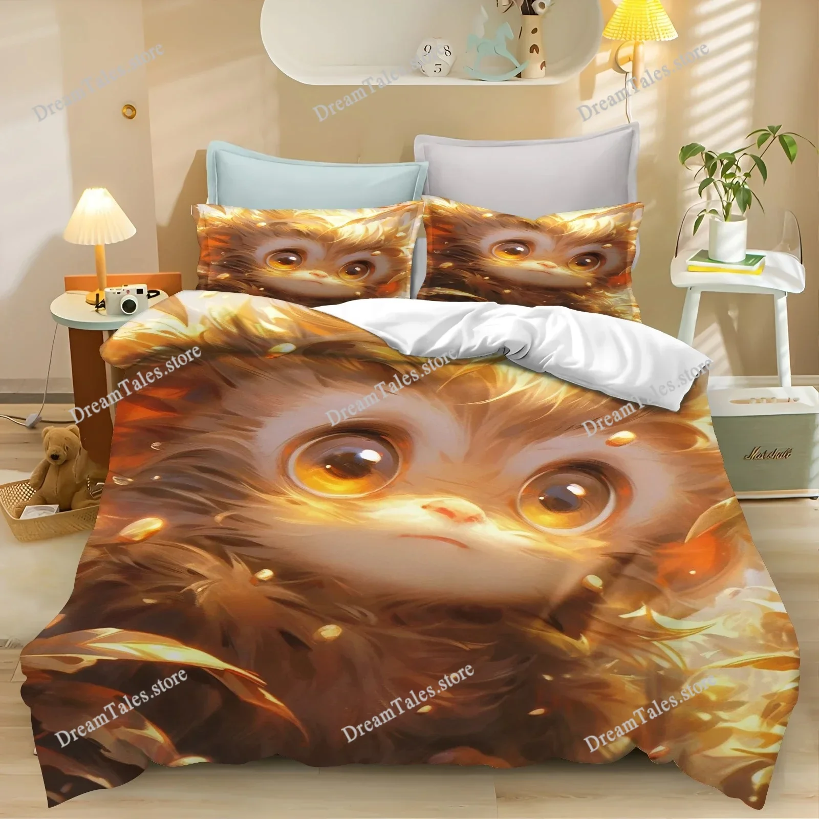 

Cartoon Monkey Anime Cute Duvet Cover Home Pillowcase Set Adult Bedroom Children Comforter Bedding Sets Home Textileextile