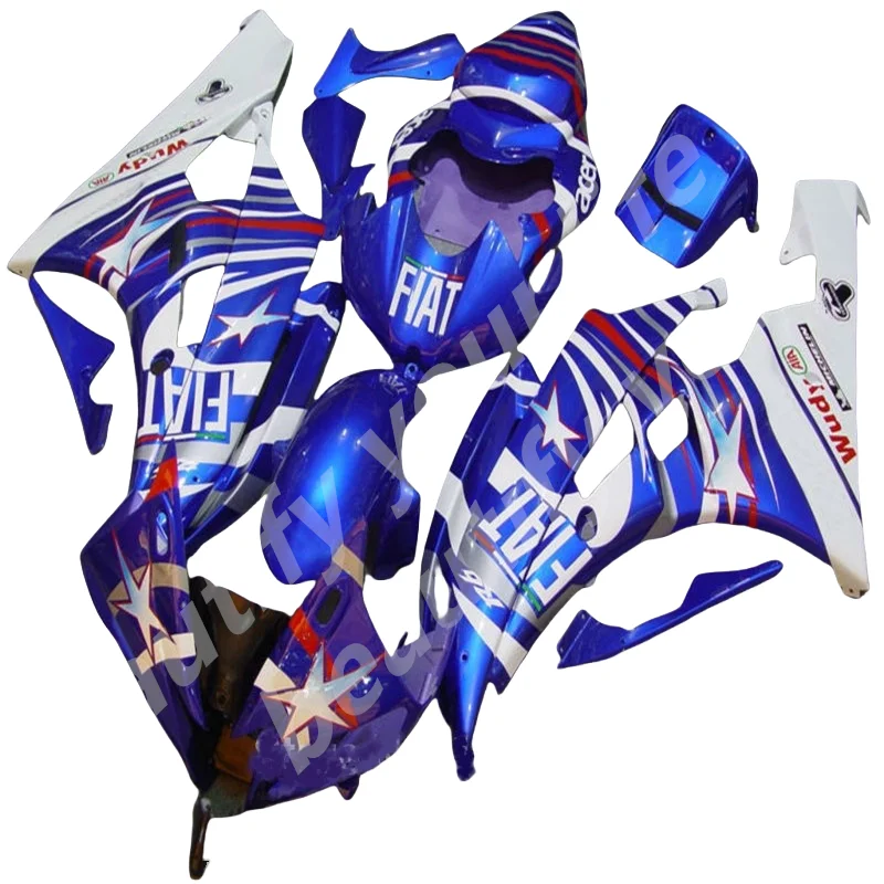 Top-rated Motorcycle Fairings Kit for YAMAHA YZF R6 2006 2007 YZF-R6 06 07 YZF600 YZFR6 Injection Blue White Bodywork Set