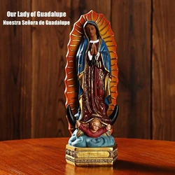 Mexico Our Lady of Guadalupe Statue Figurine Catholic Sculpture Resin Home Office Religious Decoration Ornament Crafts