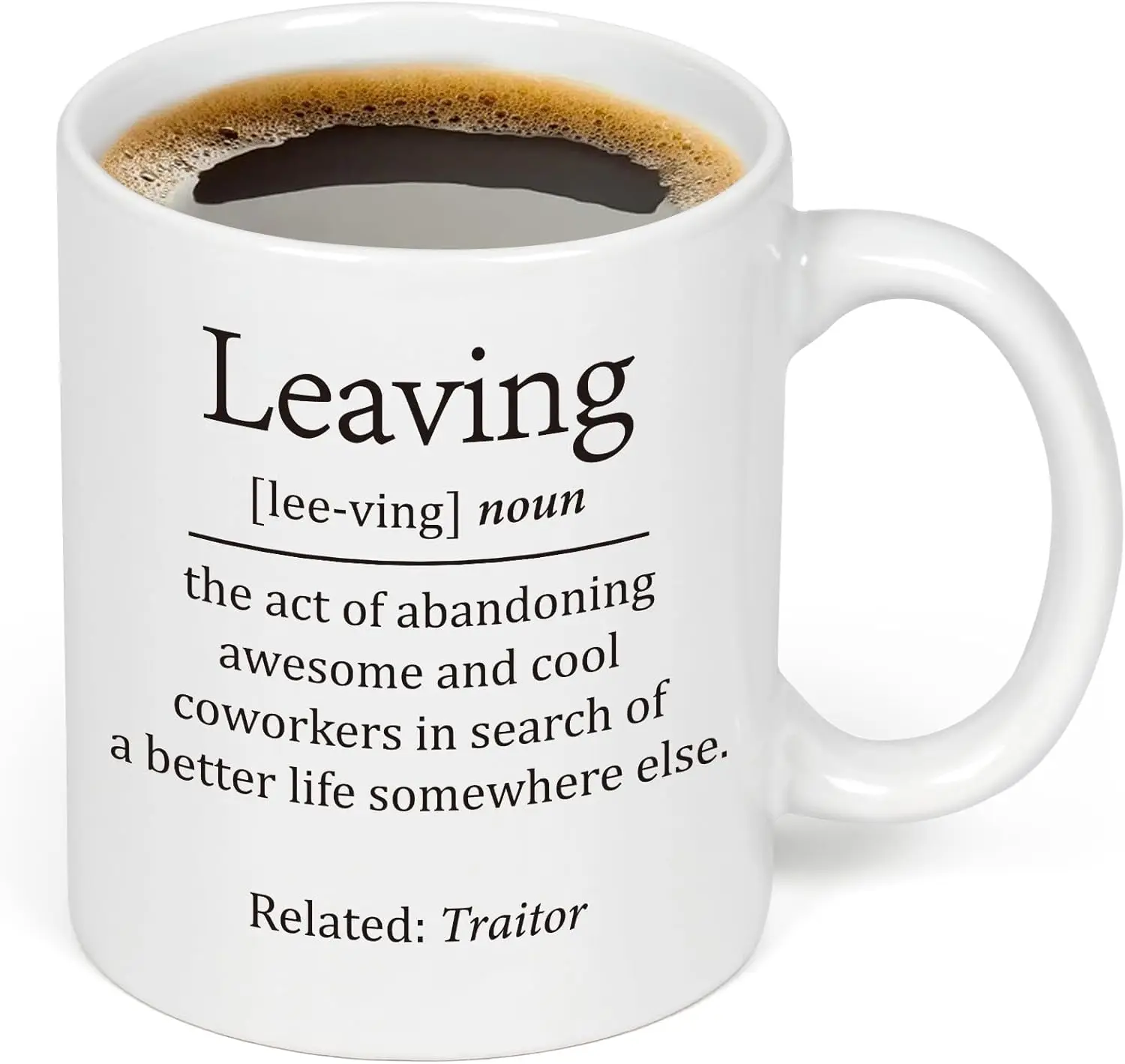 Maustic Going Away Gift for Coworker, Coworker Leaving Gifts, Farewell Gifts for Coworkers, Leaving Definition Funny Coffee Mug,