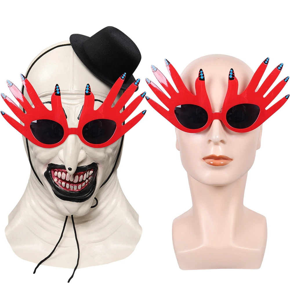 

Арт клоун очки маска ужас красные очки для мужчин женщин Хэллоуин карнавал косплей костюм реквизит для взрослых аксессуары