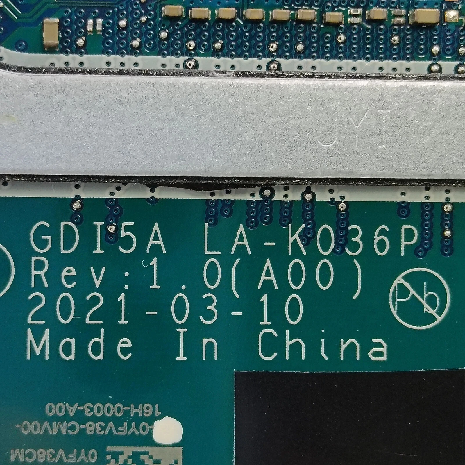 

0YFV38 для Vostro 3400 3500 материнская плата GDI5A LA-K036P i5-1135G7 MX330 2 ГБ