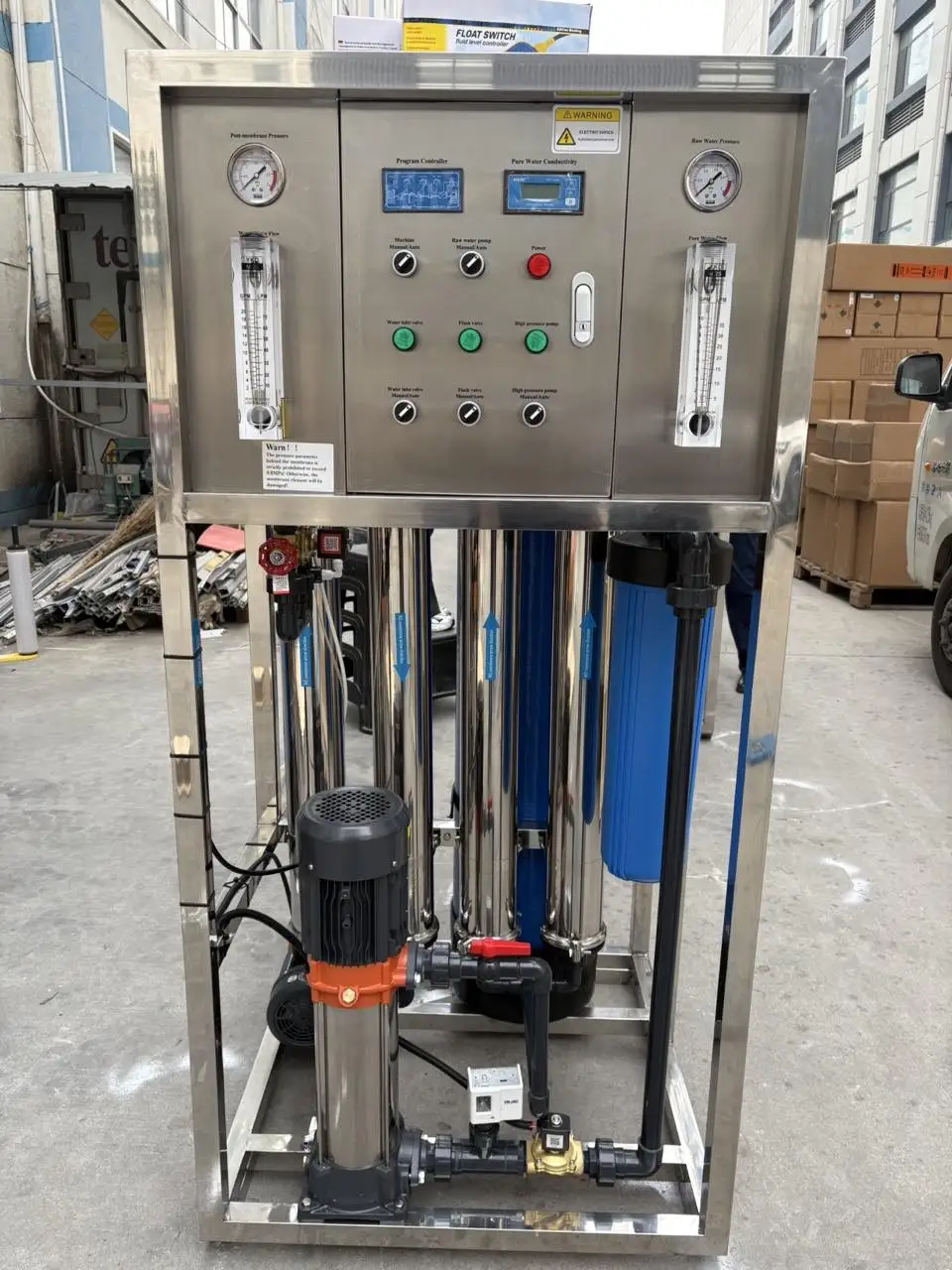 High-purity reverse osmosis water purification system with low energy consumption and easy installation