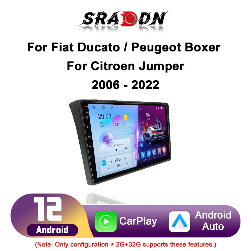 For Fiat Ducato Peugeot Boxer Citroen Jumper 2006 - 2022 Android Car Radio Multimedia Player Navigation GPS Carplay Auto Screen