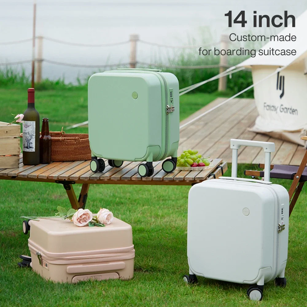 Mixi Carry On Suitcase Travel Luggage Rolling Wheel Hardside Women Suitcase Children Trolley Case 14inch 100% PC Lightweight