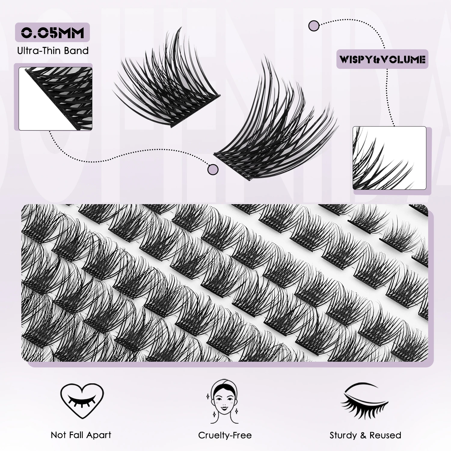 WOSHEER Wimper Clusters Kit Kat Wimpers Cluster Wimper Extensions Natuurlijke Dikke Nertsen Faux Wimper Kit met Lash Bond & Seal
