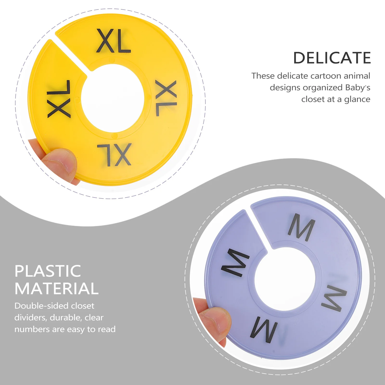 

60pcs Size Separator Closet Divider Plastic Clothes Dividers Clothing Rack Pants Hangers Bright Color Design ganize Clothes