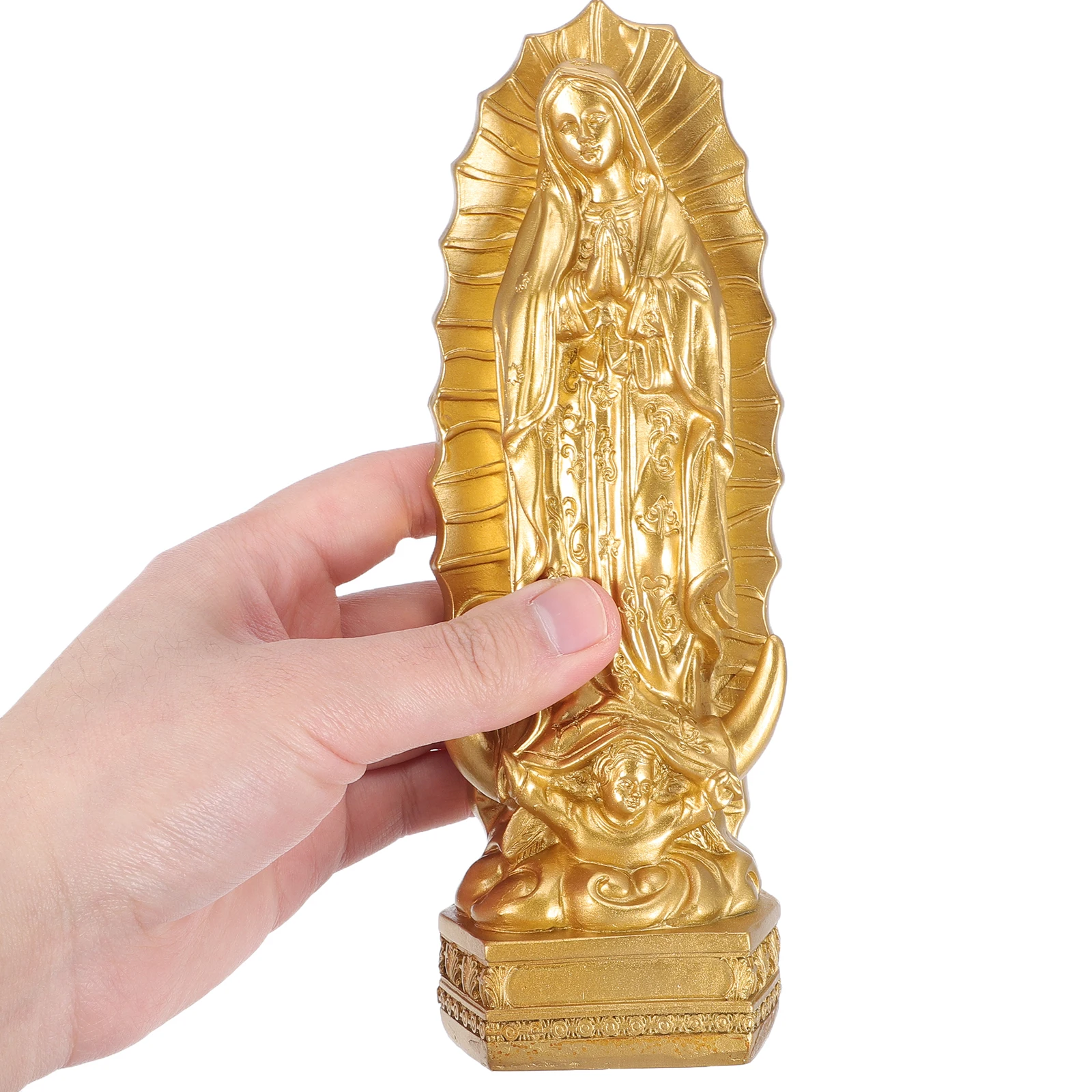 

Resin Virgin Statue Religious Decorations for Home Office Desktop SpaceSaving Longlasting Peaceful Ornament