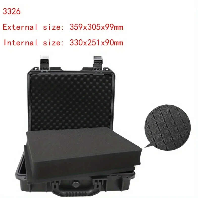 Waterproof anti-fall precision instrument storage box portable plastic protective safety tool box with sponge shockproof toolbox