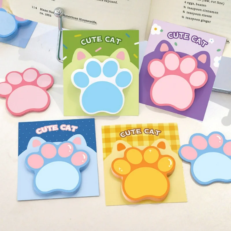 60pcs/lot Creative Cat Paw Memo Pad Cute N Times Stationery Label Notepad Bookmark Post School Supplies