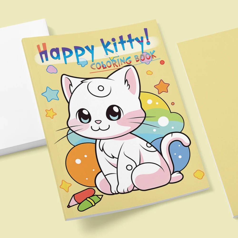 1 buah, buku mewarnai kucing lucu, buku mewarnai remaja, 30 pola berbeda, kertas tebal 100gsm, penghilang stres, hadiah ulang tahun
