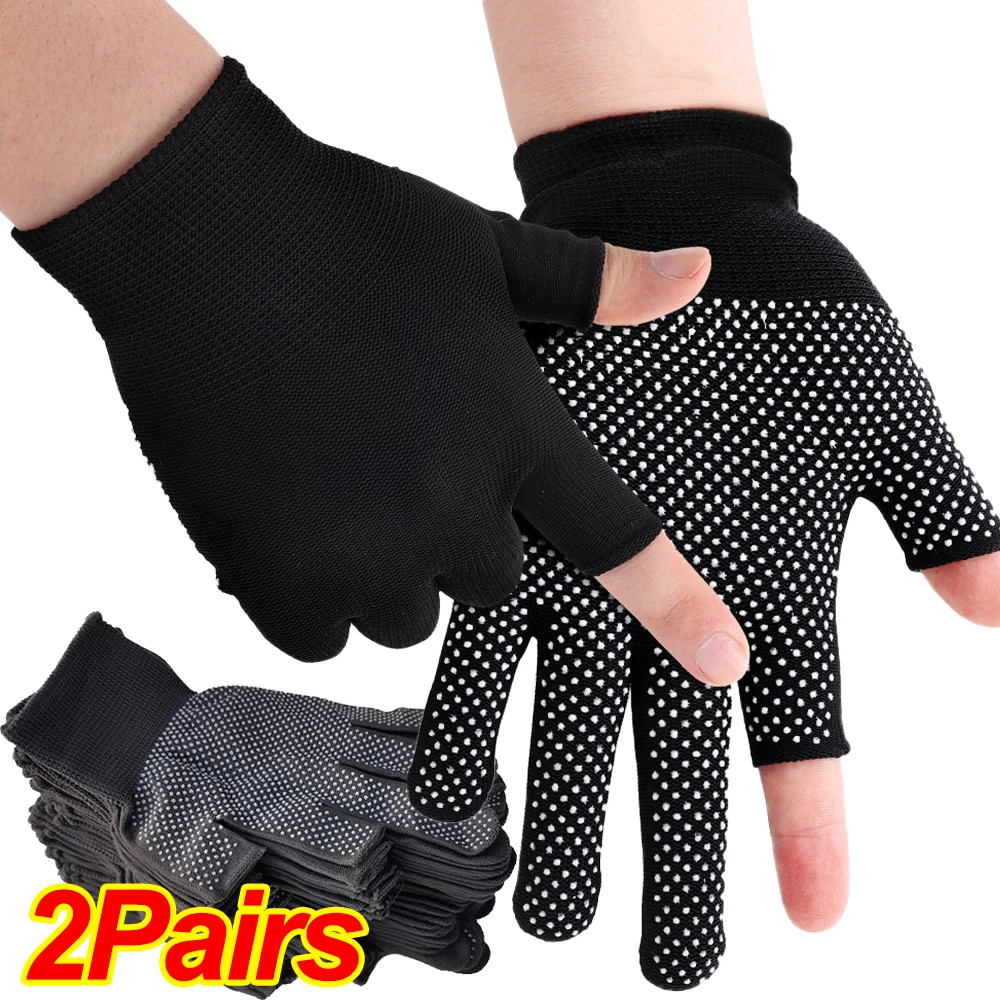 

Anti-Slip Silicone Dot Nylon Gloves for Safety Work Outdoor Cycling Touchscreen Breathable Non-slip Half Finger Gloves Mittens