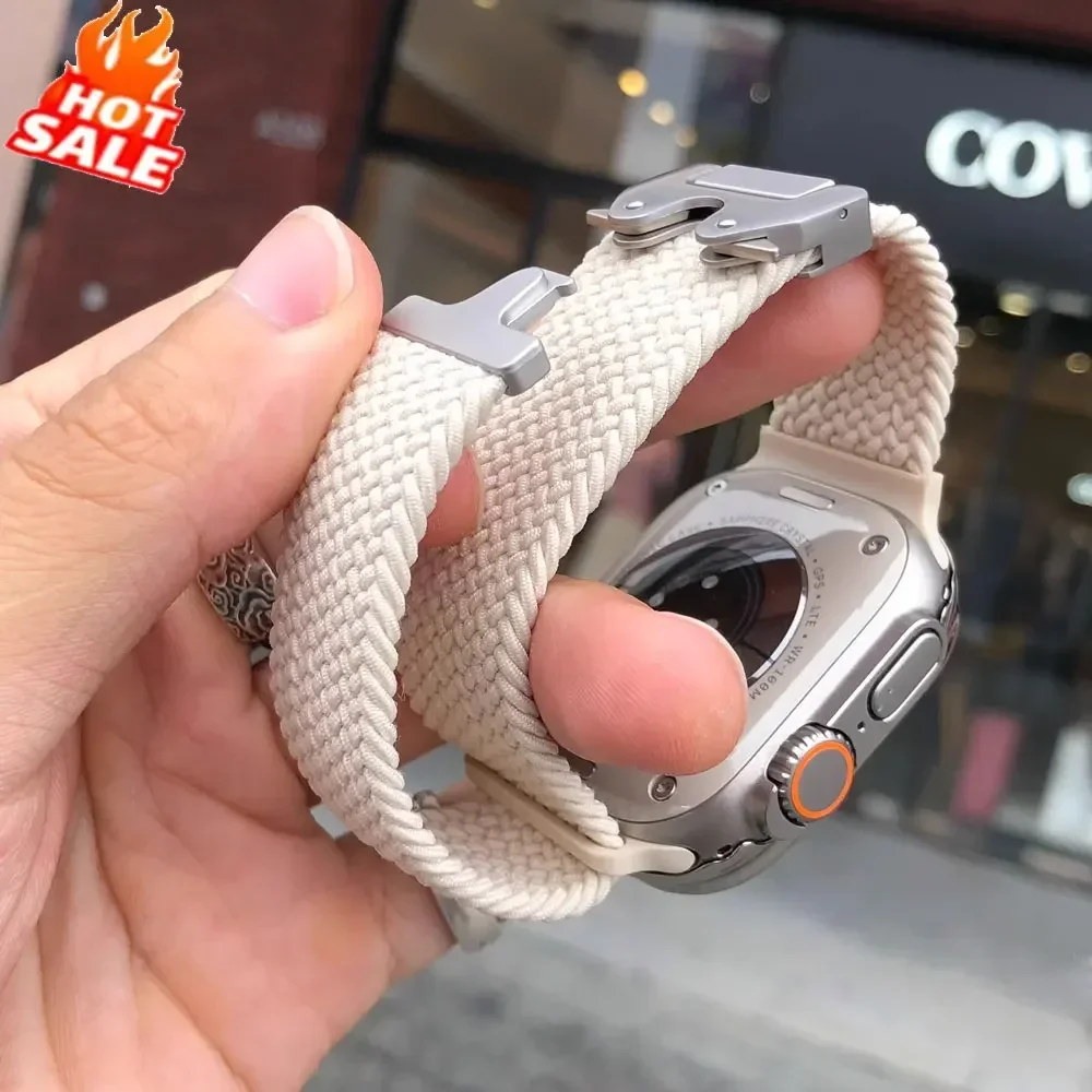 

Braided Solo Loop Strap For Apple Watch band 44mm 45mm 46mm 40mm 41mm 42mm 49mm Bracelet iWatch Series 10 Ultra 2 9 SE 8 7 6 5 4