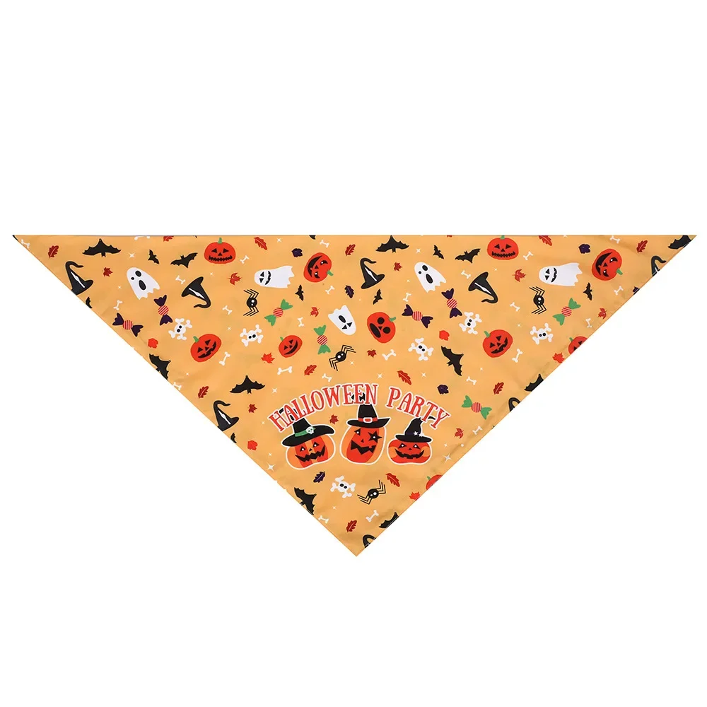 Halloween Pet Bibs Dog Bandana Soft Triangle Scarf Ghost Festival Cosplay Dog Accessories Kitten Puppy Cotton Reflective Bandana