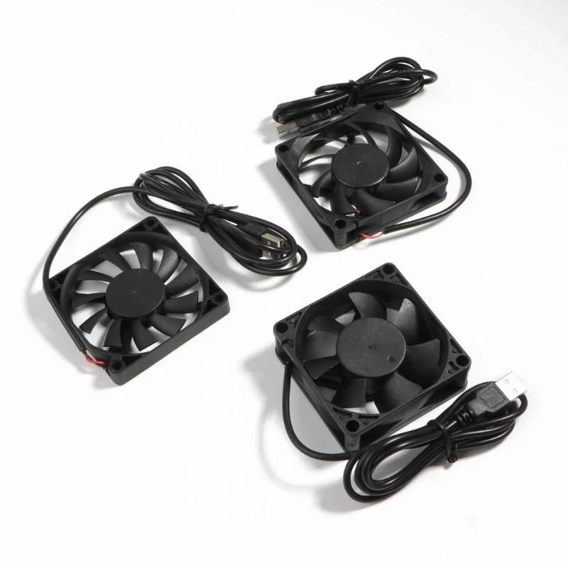 B95C 1Pack 70mm DC5V USB Brushless Cooling Fan Double Ball Bearing Fan 7025 7015 7010