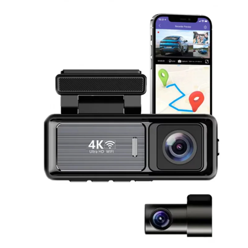A3 hot selling dual lens 4K driving recorder with WI-FI and GPS functions Dash Camera