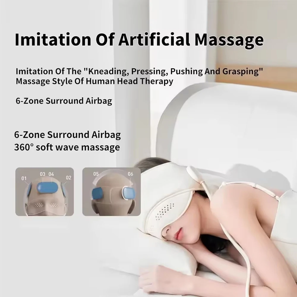 Head Massager Air Pressure Electric Head Eye Massage Graphene Heating Eye Hot Compress for Relax Improve Sleep Stress Relief
