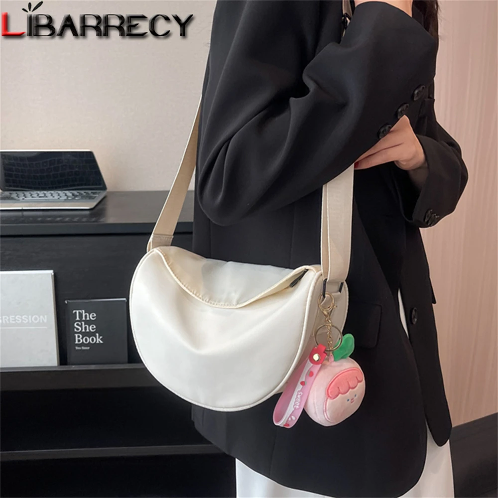 

Women's Casual Nylon Half Moon Shoulder Crossbody Bag Large Capacity Tote Lady Travel Shopper Bags Oxford Female Purses Bolsos