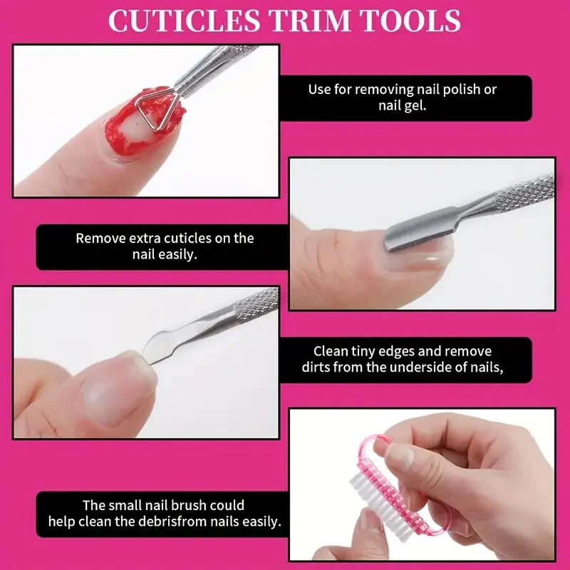 10/16Pcs Nail Soak Off Clip Cap UV Gel Polish Remover Wrap Tool Set With Cotton Pads File Pusher Brush Manicure Removal Kit image 6