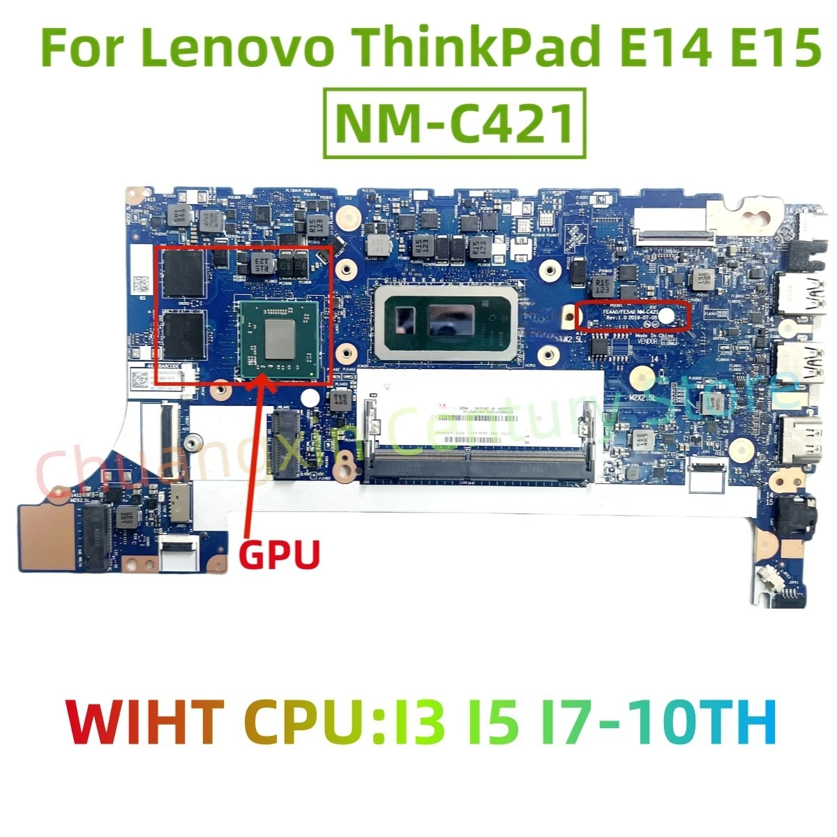 NM-C421 motherboard for Lenovo ThinkPad E14 E15 laptop CPU: I3 I5 I7-10TH WITH GPU 2GB 100% test ok shipment