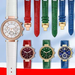 20-12mm notched For Michael Kors Women Watchband Mk6985 6986 2277 2425 5896 2433 Genuine Leather Watch Strap men women Bracelet