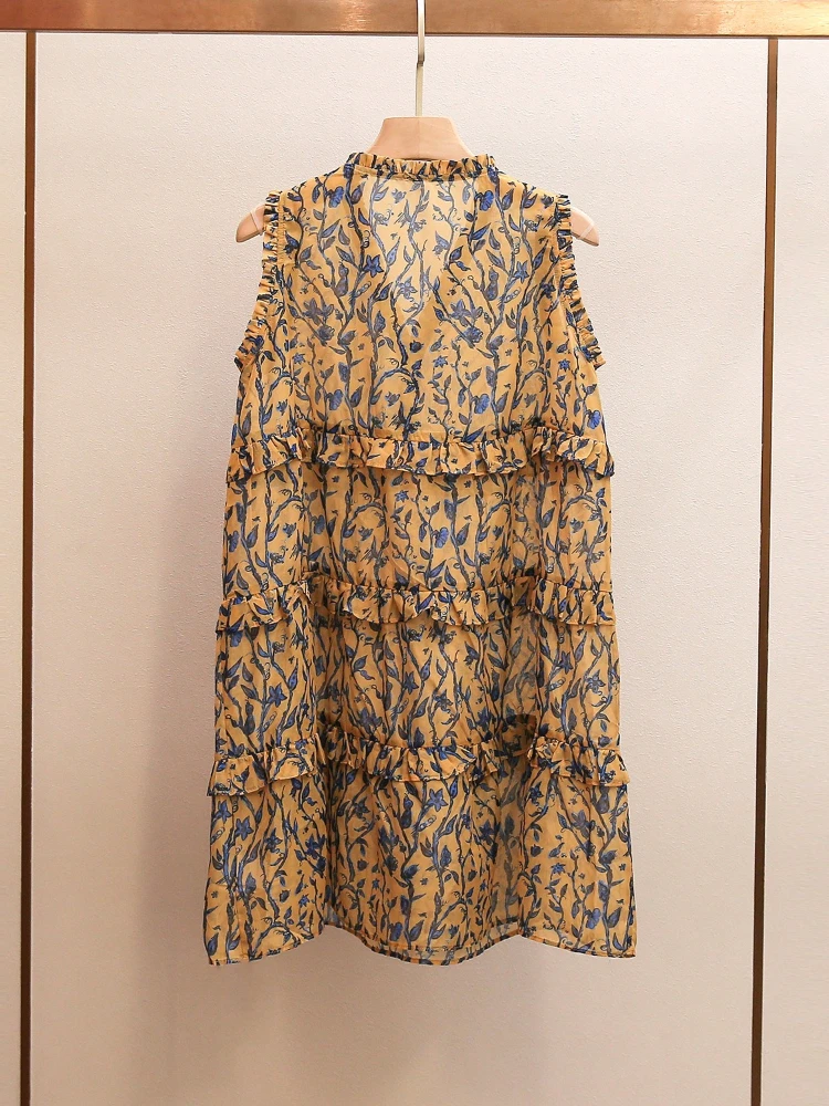 High End Women's Summer New Style Vacation Style Retro Versatile Slim Fit Lace Floral Vest Dress