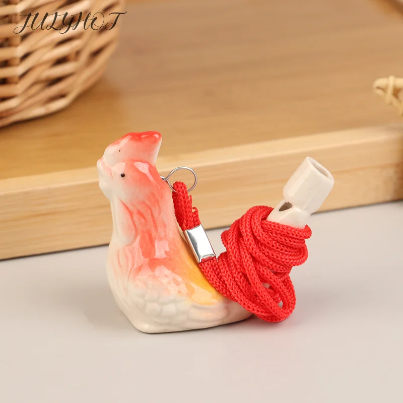 

1pc Random Coloured Drawing Water Bird Whistle Ceramic Water Bird Whistle Musical Instrument Cute Outdoor Team Sports Whistle