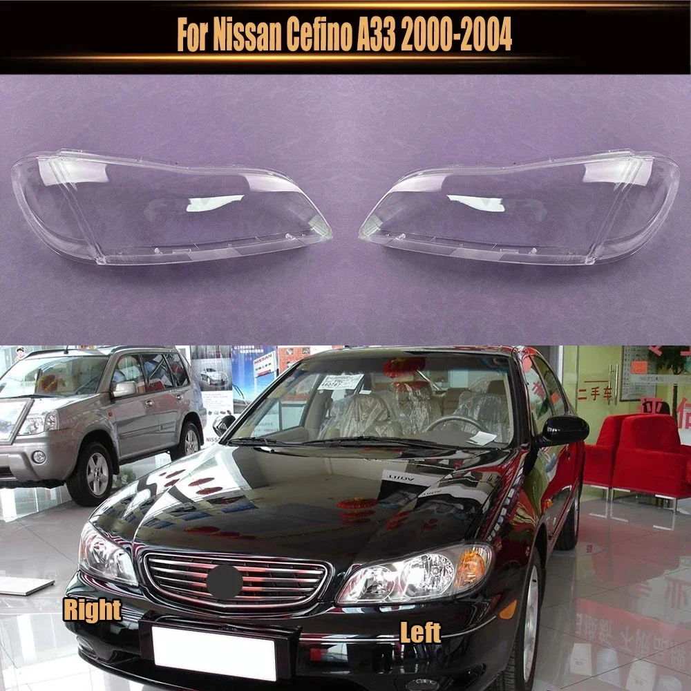 

For Nissan Cefino A33 2000-2004 Transparent Lampshade Lens Headlamp Cover Front Headlight Shell Lamp Shade Plexiglass